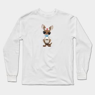 Cute Baby Kangaroo Nurse Long Sleeve T-Shirt